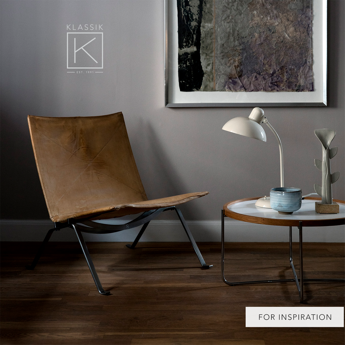 Poul Kjærholm - PK 22 - Lænestol i naturlæder | KLASSIK.DK Original Vintage Furniture