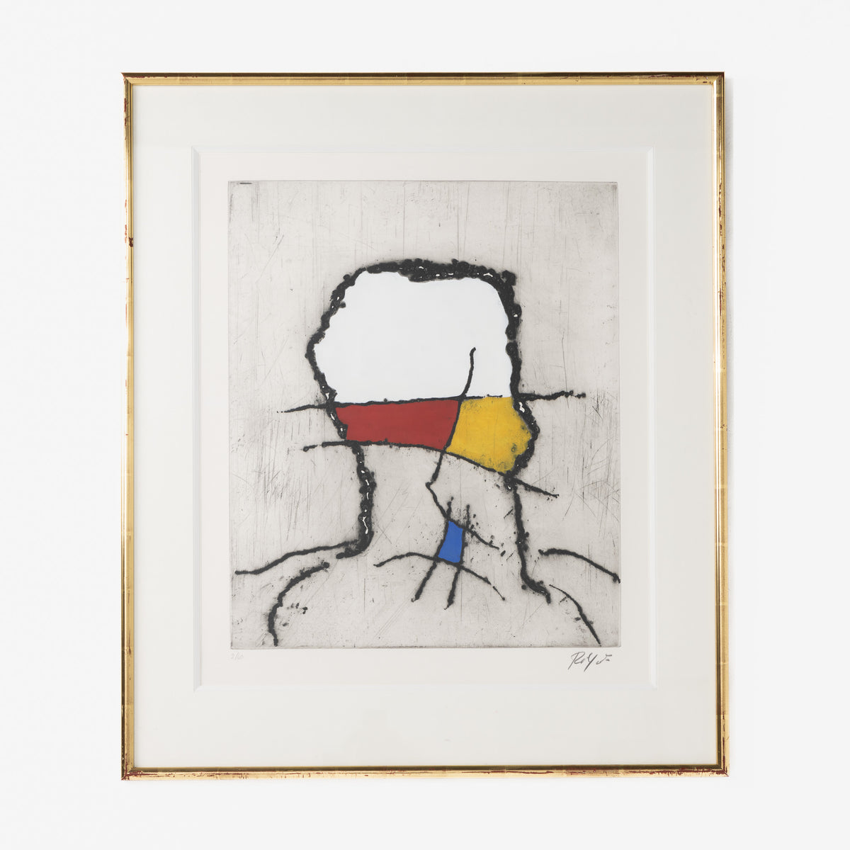 Etching in gold frame