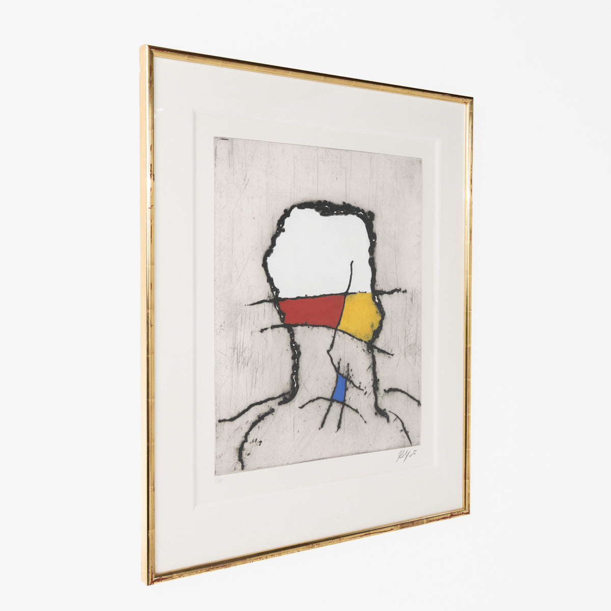 Etching in gold frame
