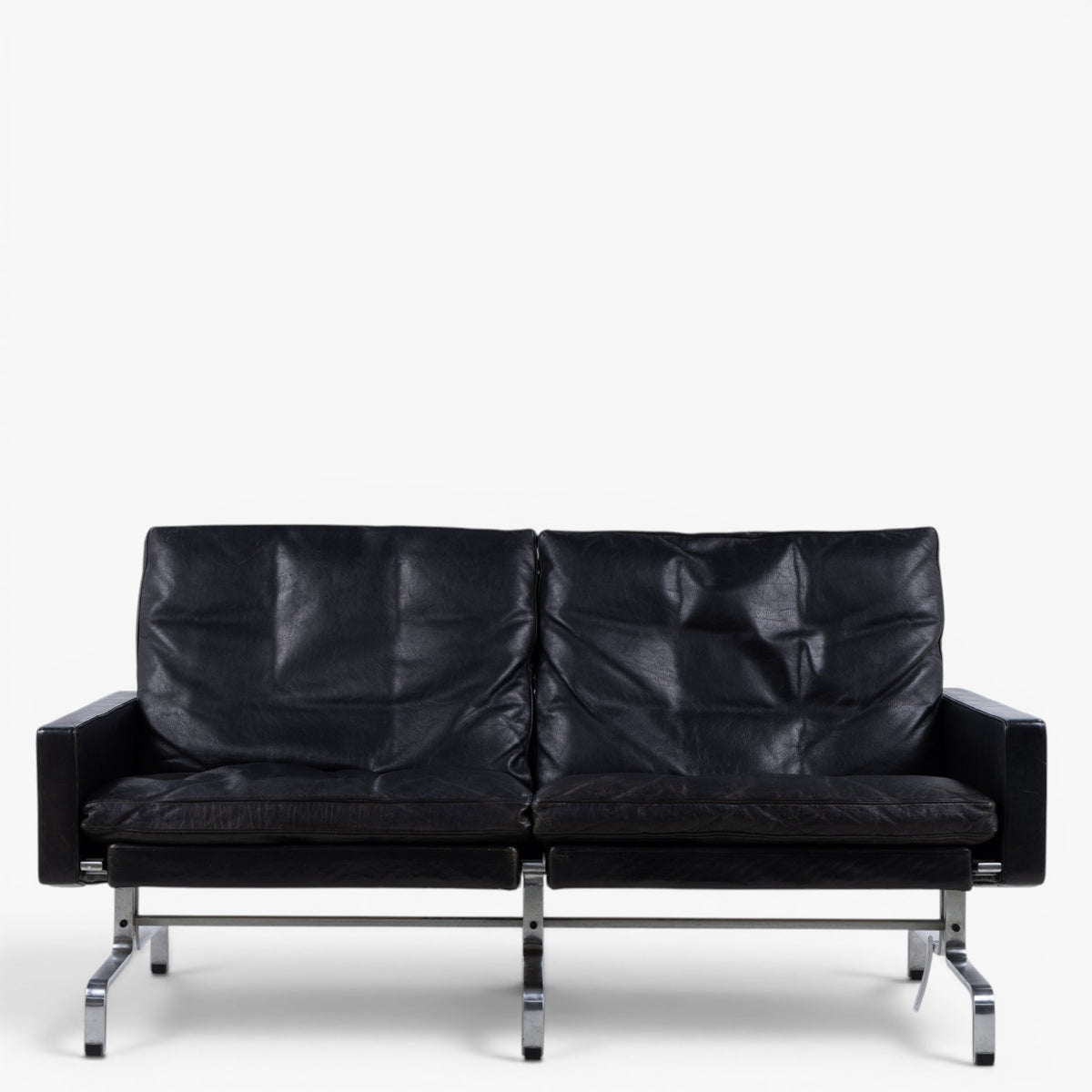 PK 31/2 - 2 pers. sofa i originalt sort læder