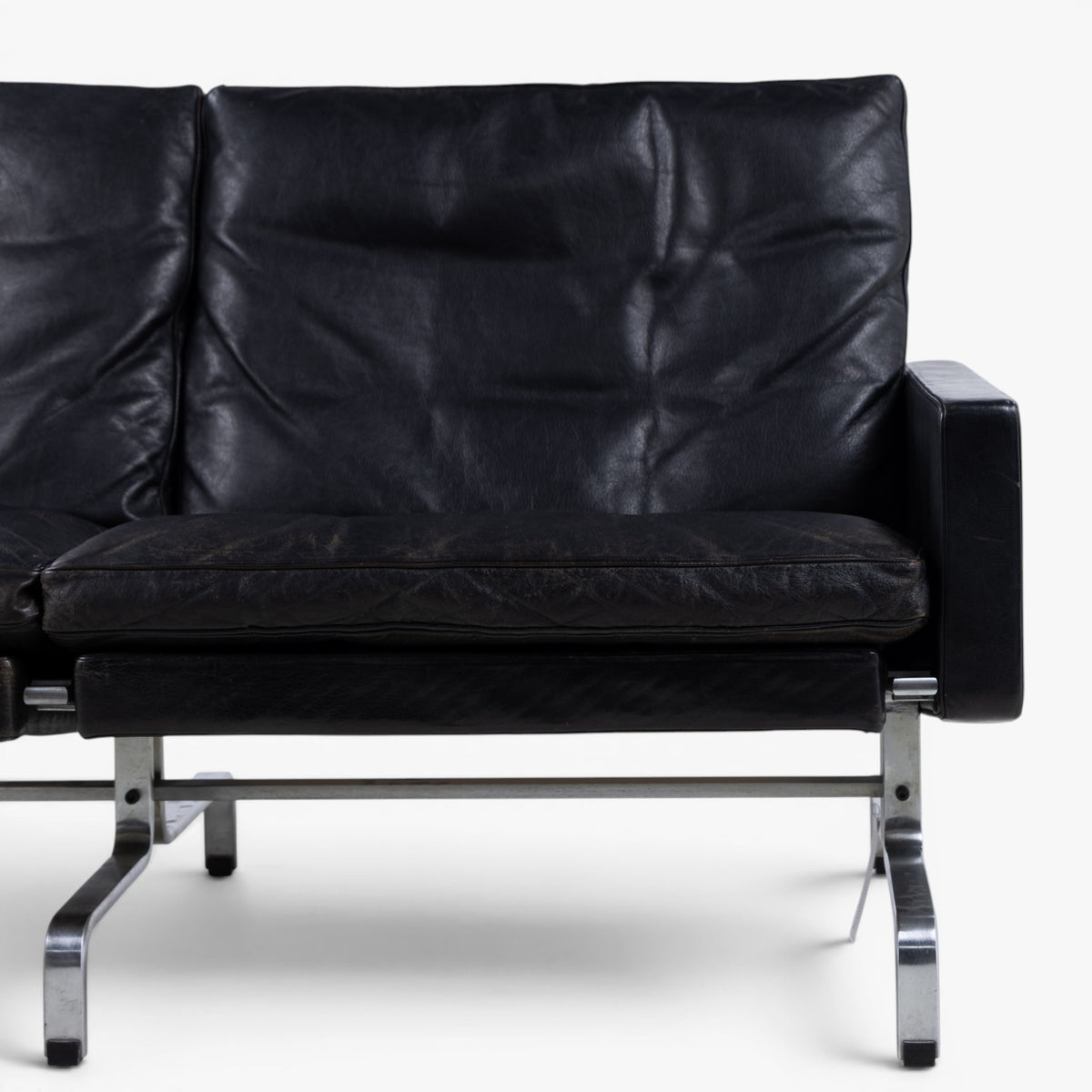 PK 31/2 - 2 pers. sofa i originalt sort læder