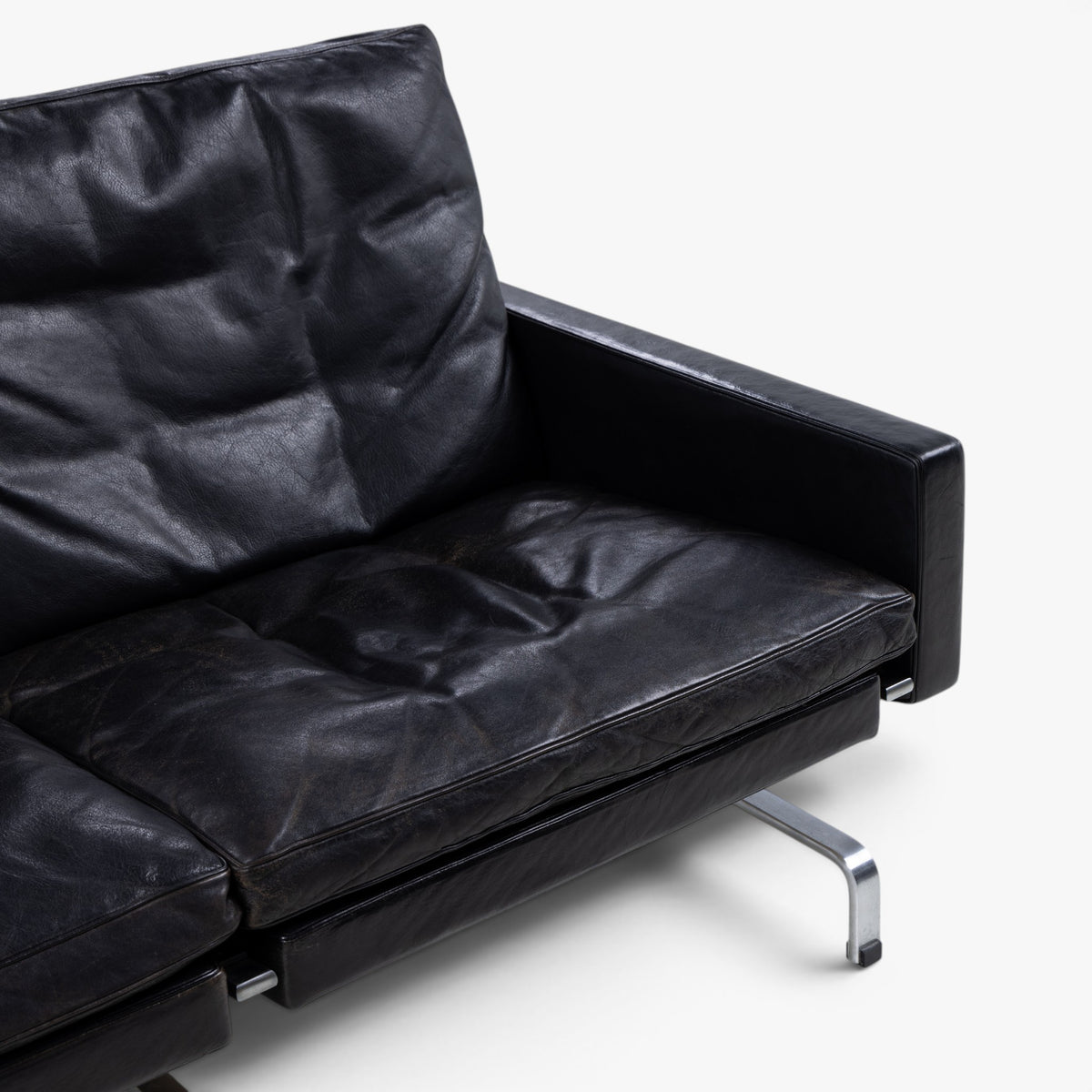 PK 31/2 - 2 pers. sofa i originalt sort læder