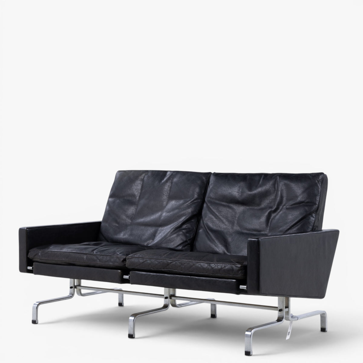 PK 31/2 - 2 pers. sofa i originalt sort læder