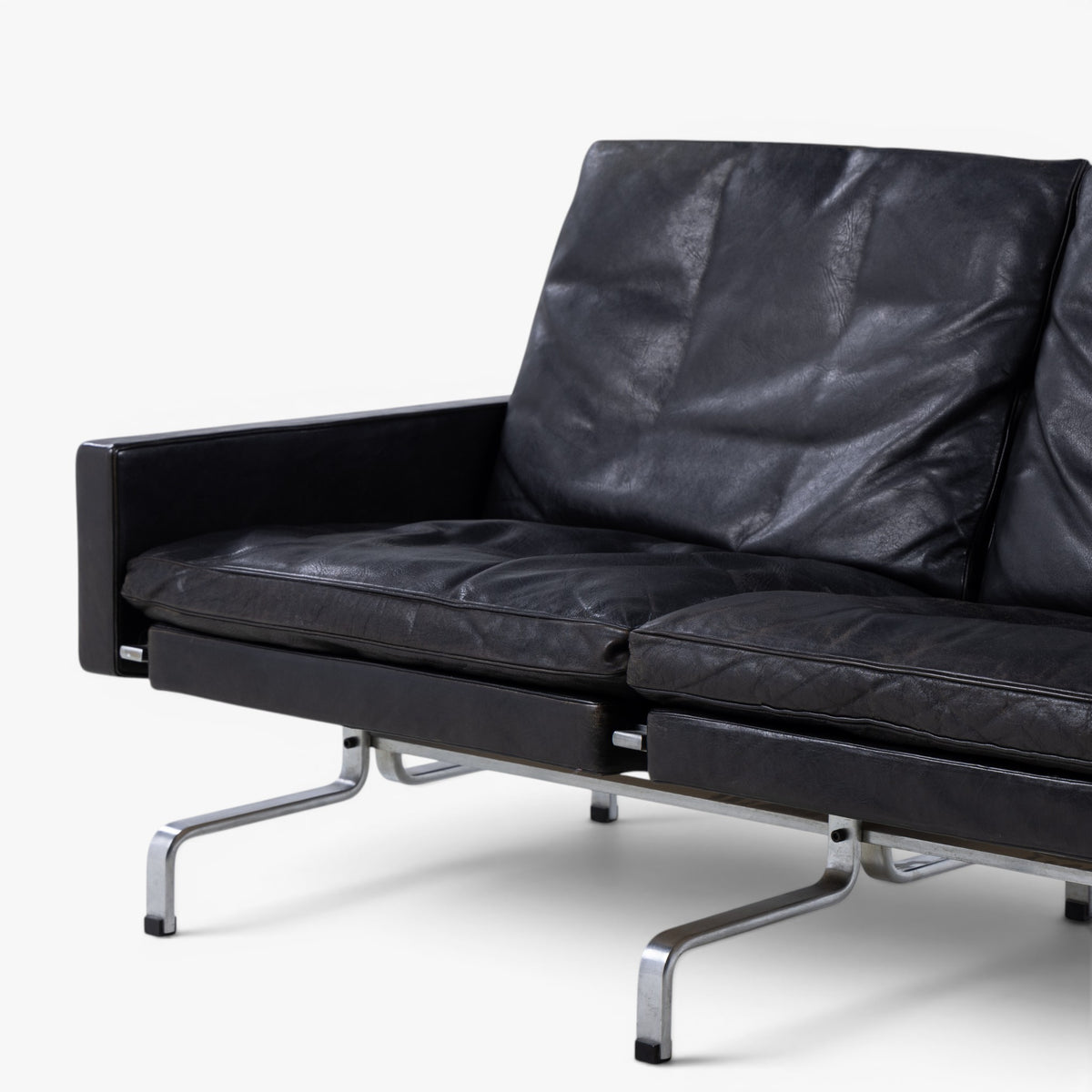 PK 31/2 - 2 pers. sofa i originalt sort læder