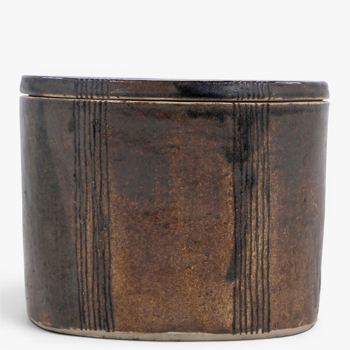Stoneware lidded jar