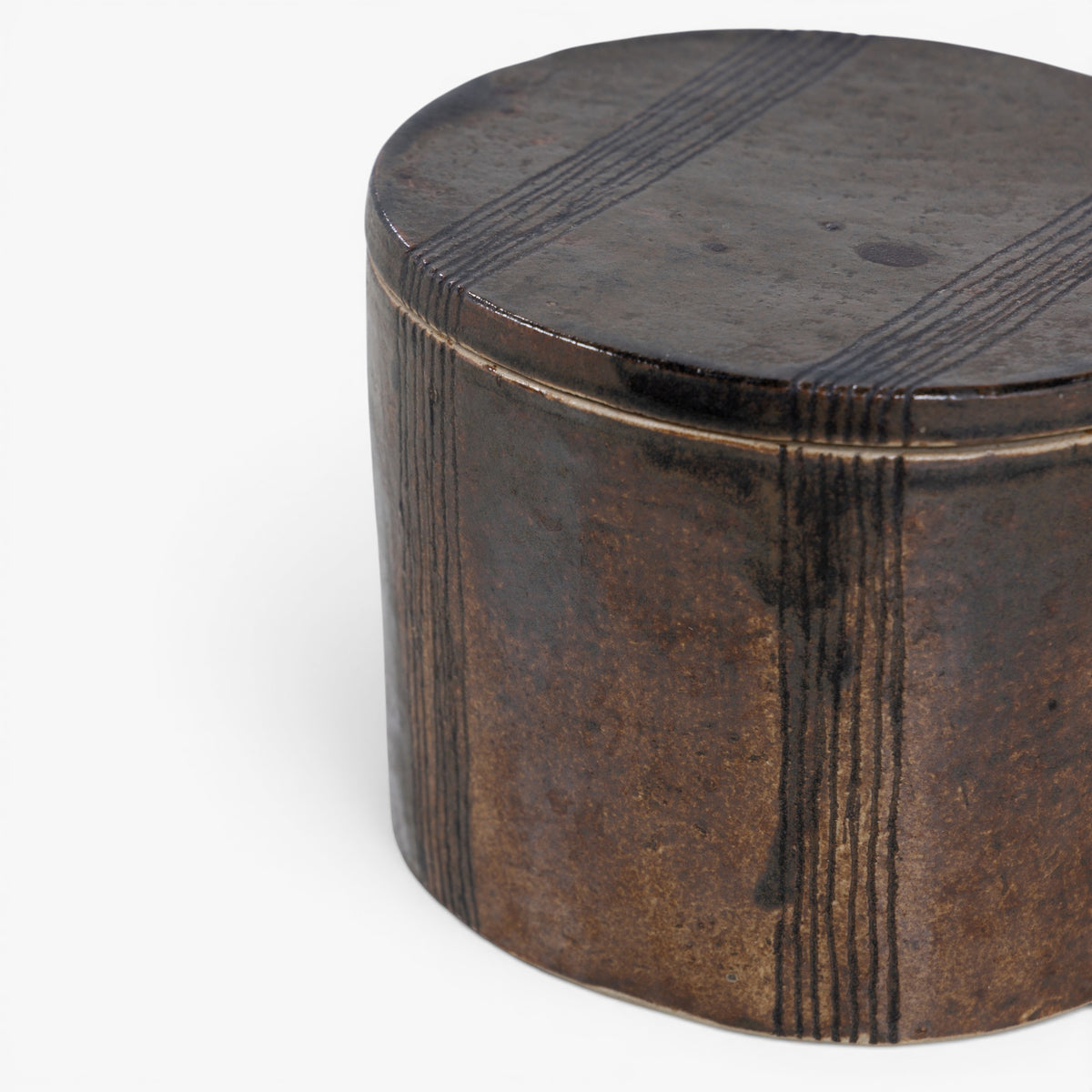 Stoneware lidded jar