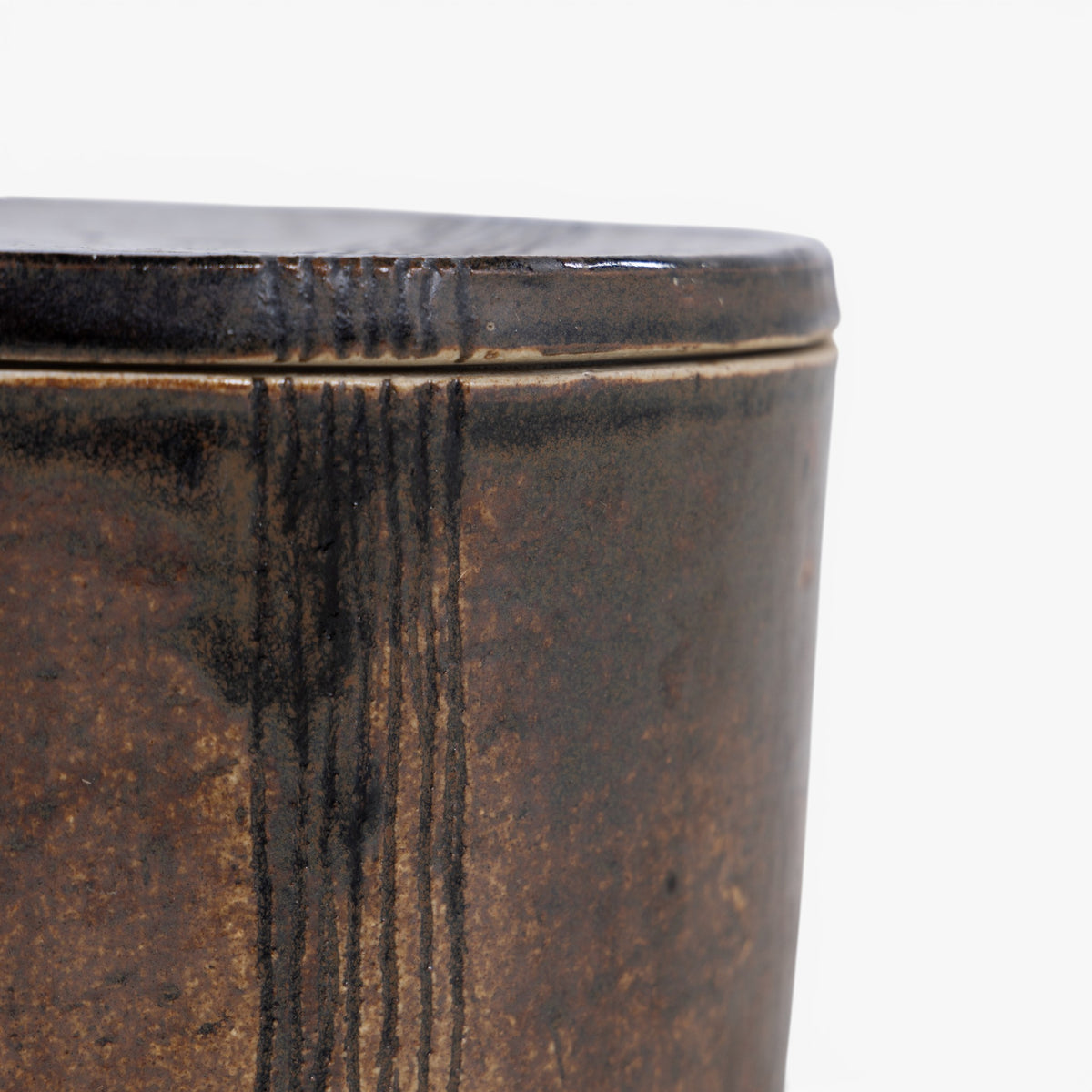 Stoneware lidded jar