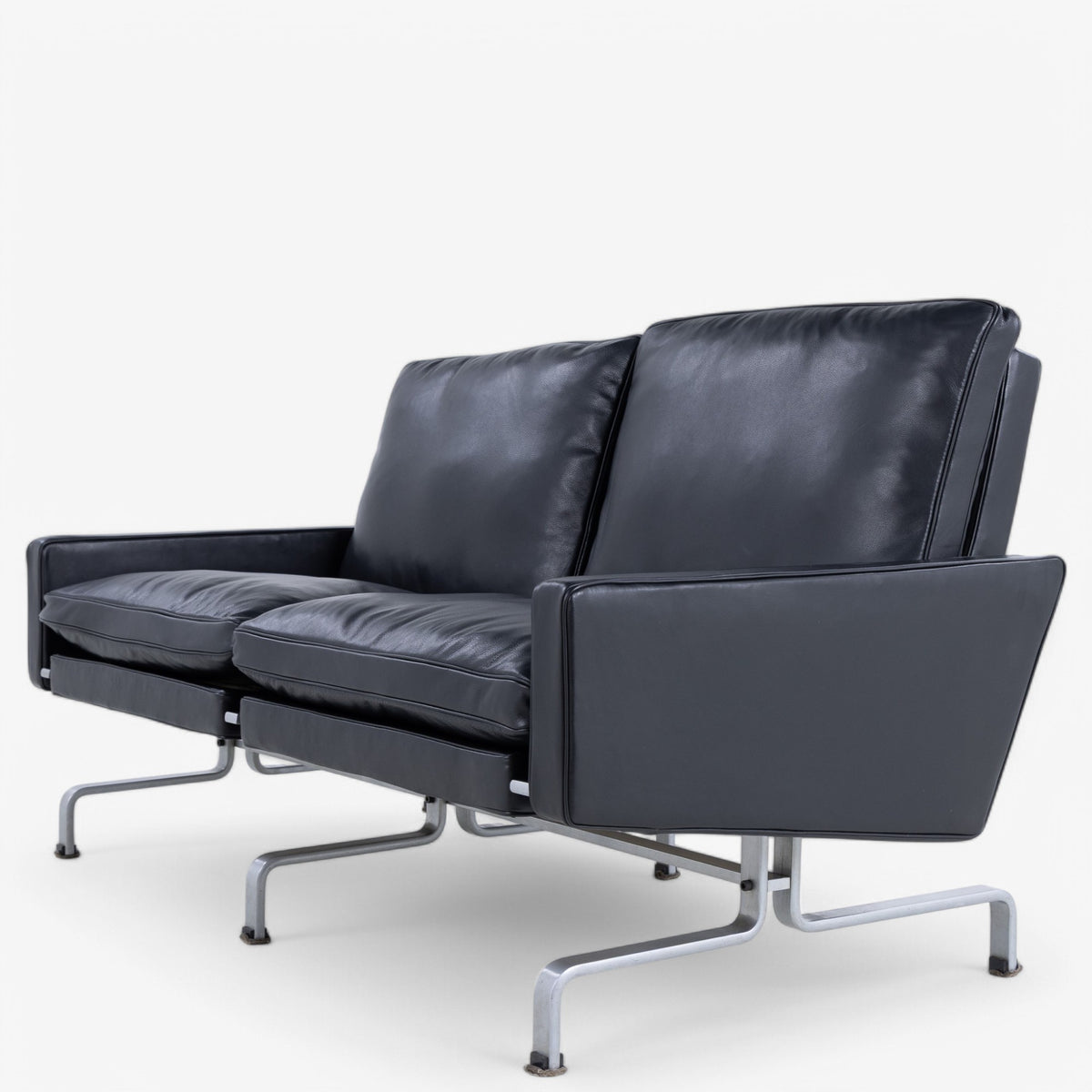 PK 31/2 - 2-seater sofa in black Klassik leather