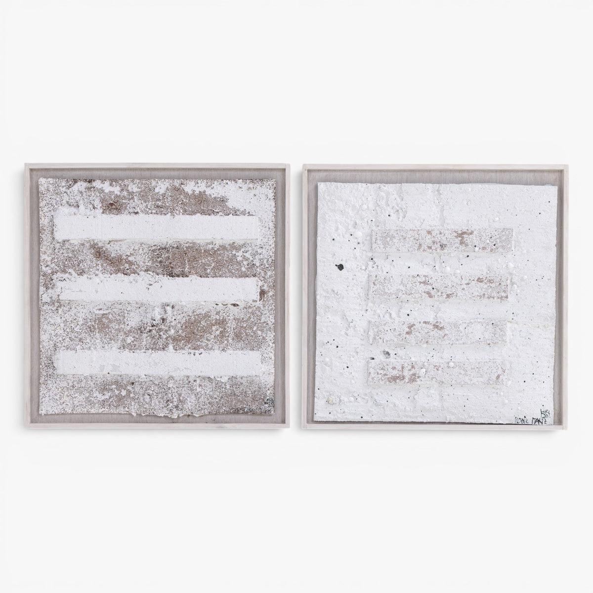 Pair of reliefs in wooden frame