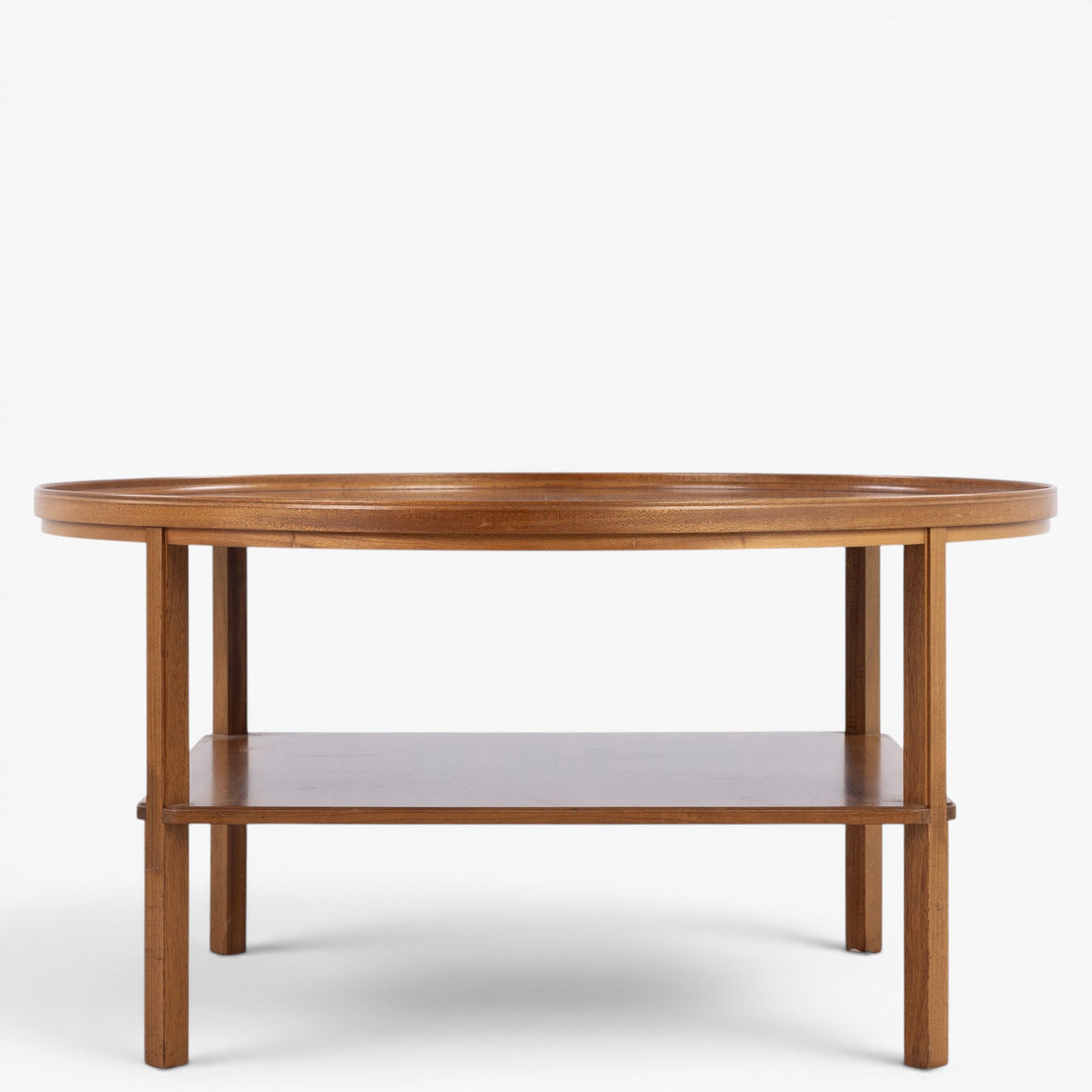 Round coffee table in mahogany