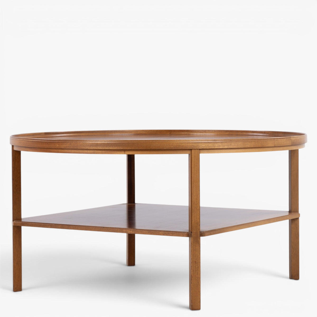 Round coffee table in mahogany