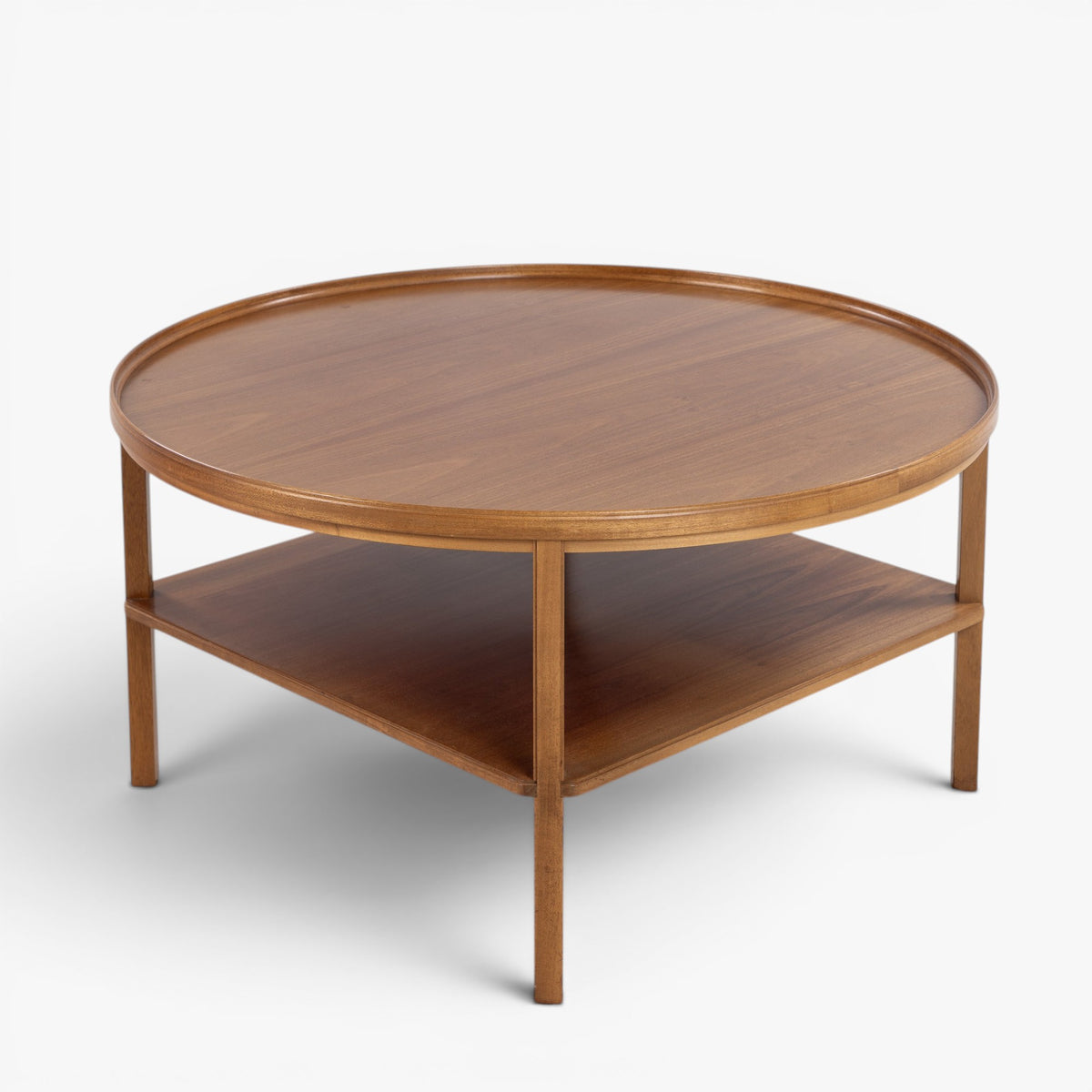 Round coffee table in mahogany