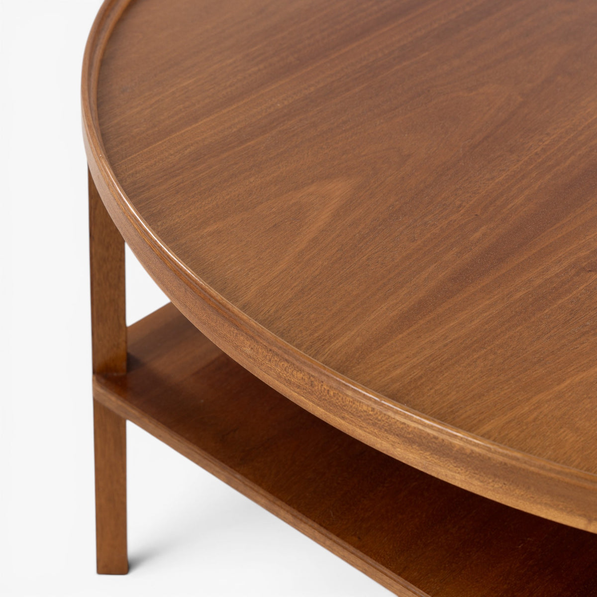 Round coffee table in mahogany