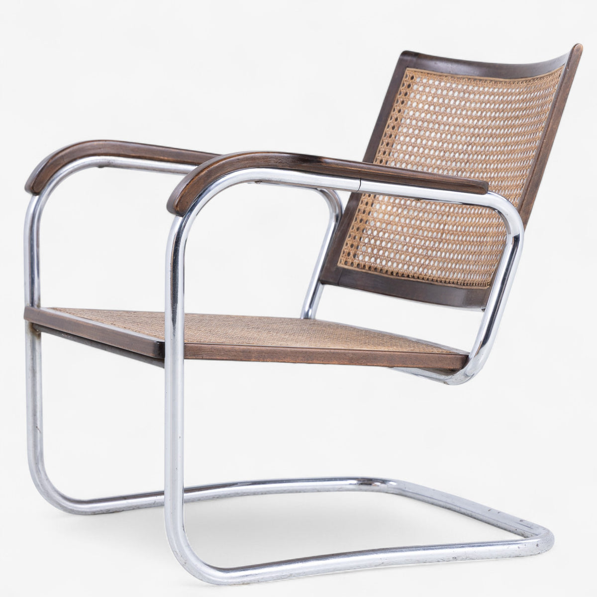 S102 - Pair of rare easy chairs in stained beech