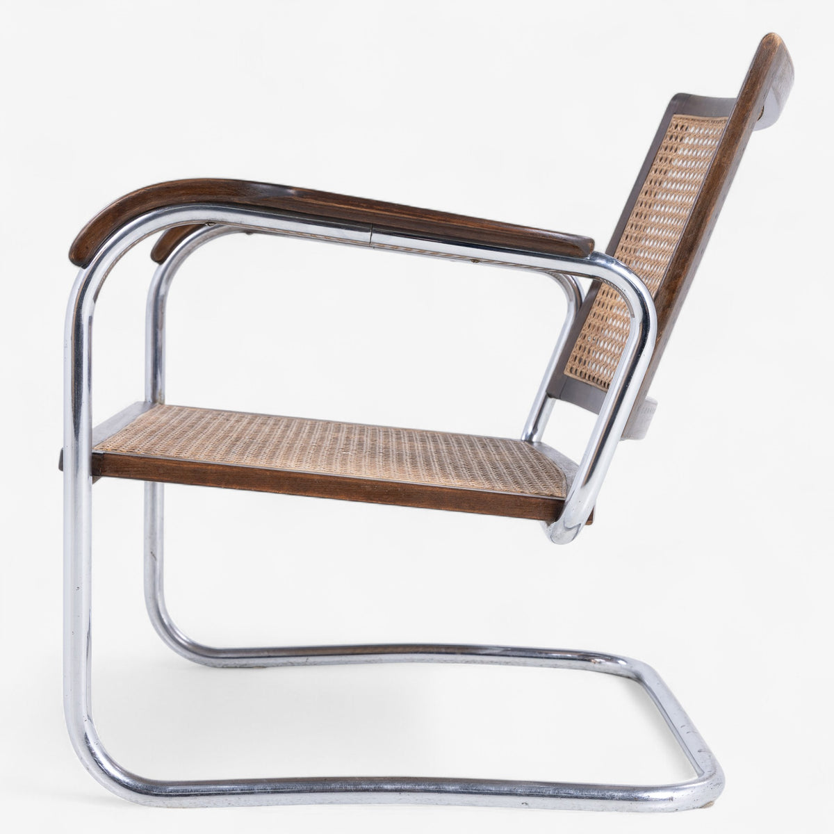 S102 - Pair of rare easy chairs in stained beech