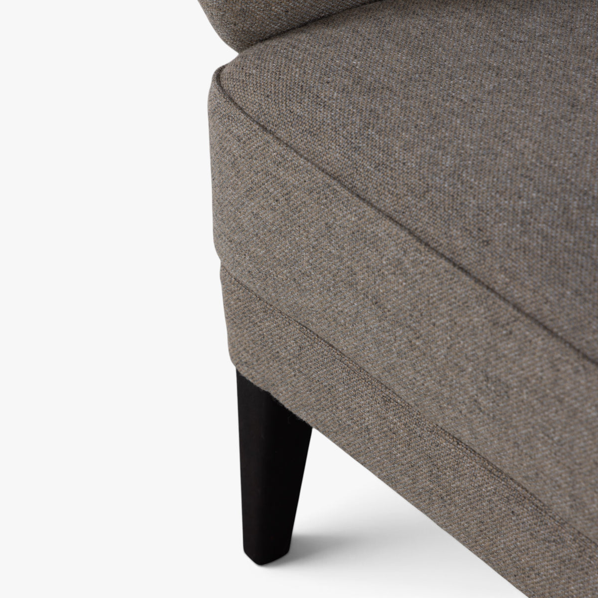 Reupholstered easy chair in textile