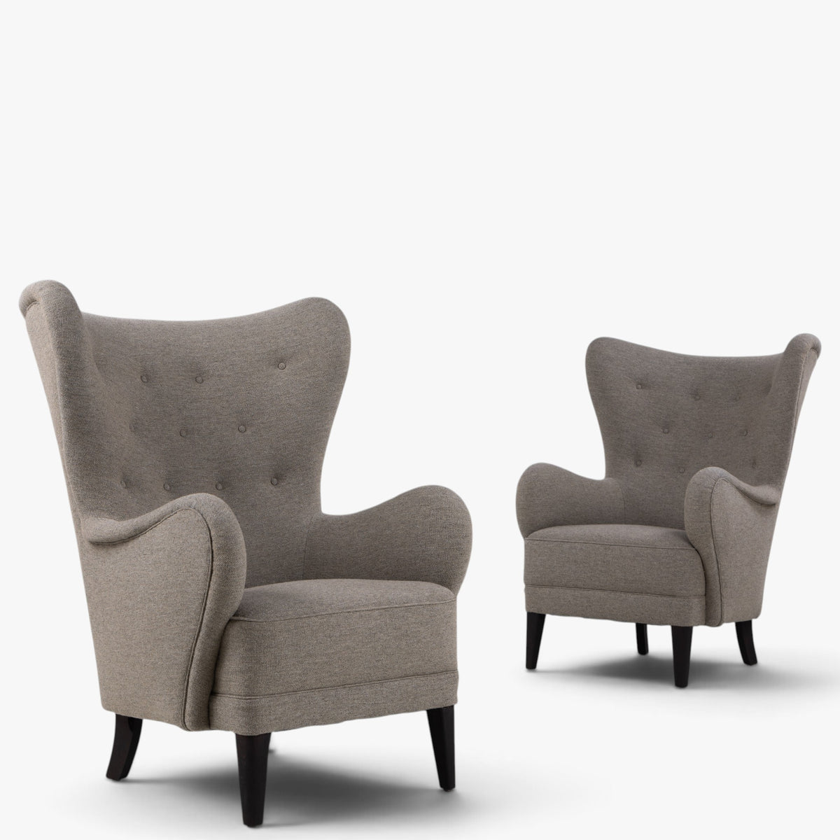 Reupholstered easy chair in textile