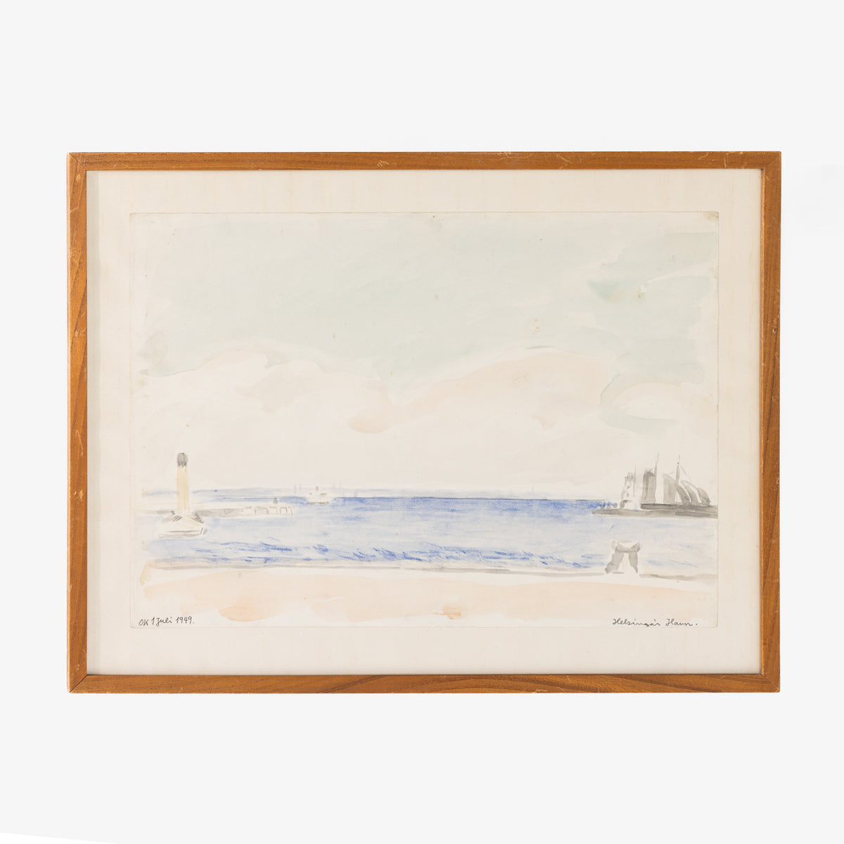 Watercolour in wooden frame