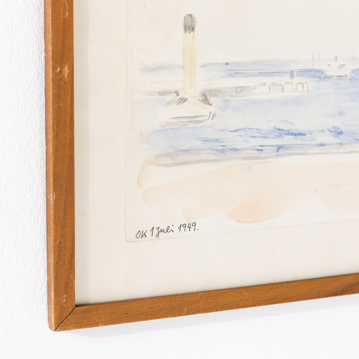 Watercolour in wooden frame