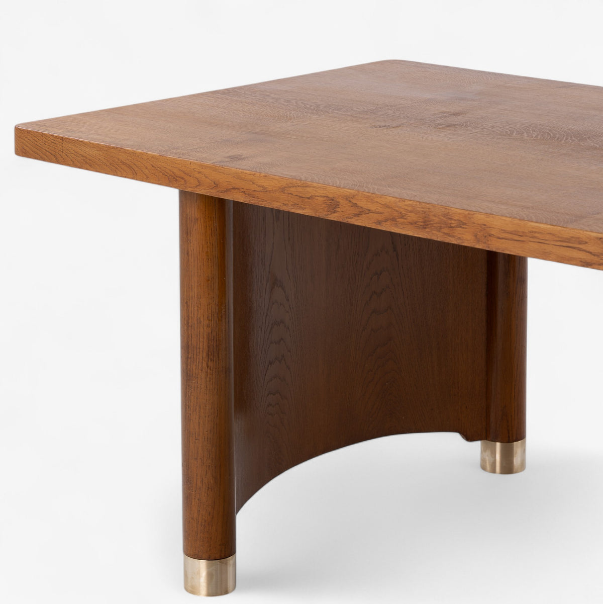 Large dining table in patinated oak
