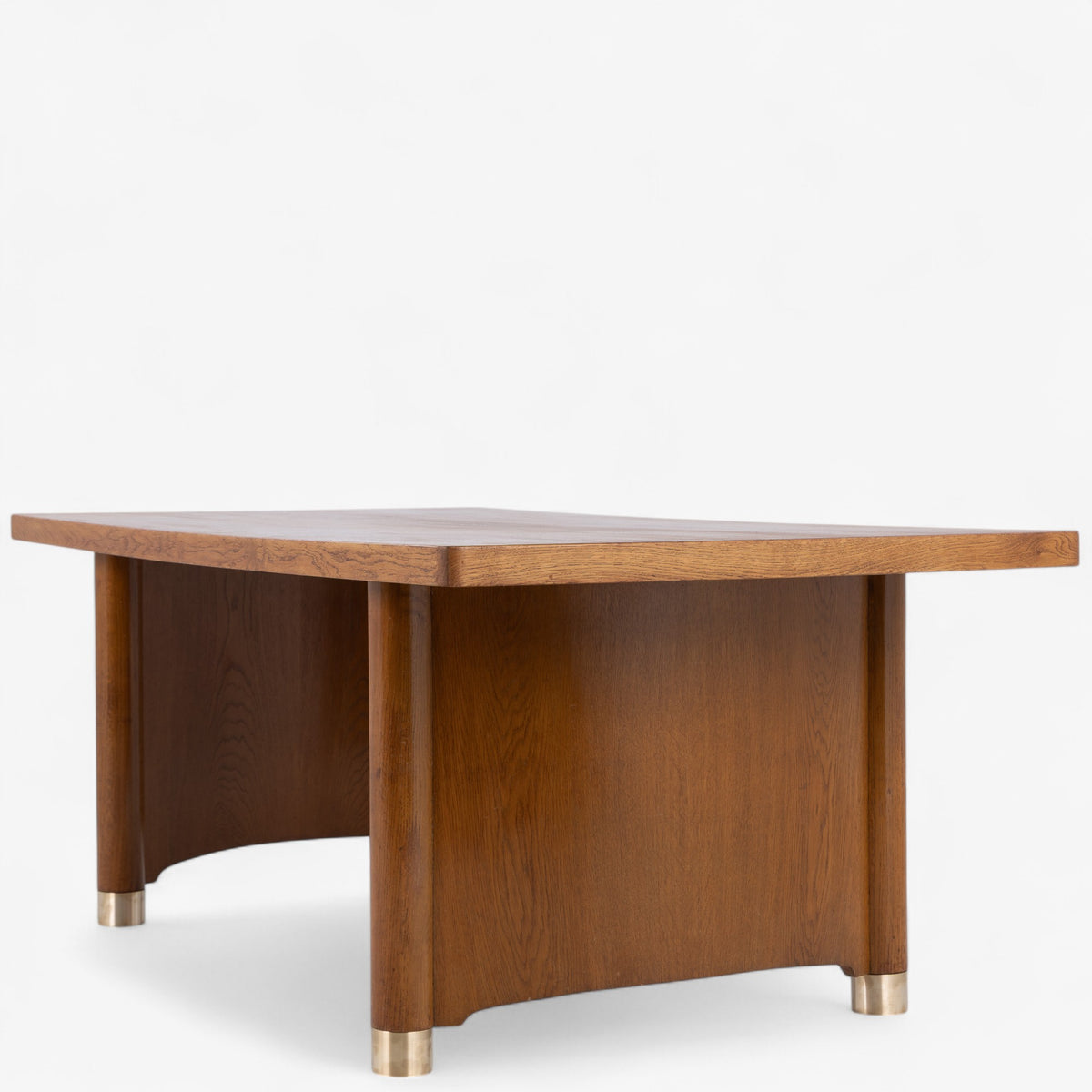 Large dining table in patinated oak