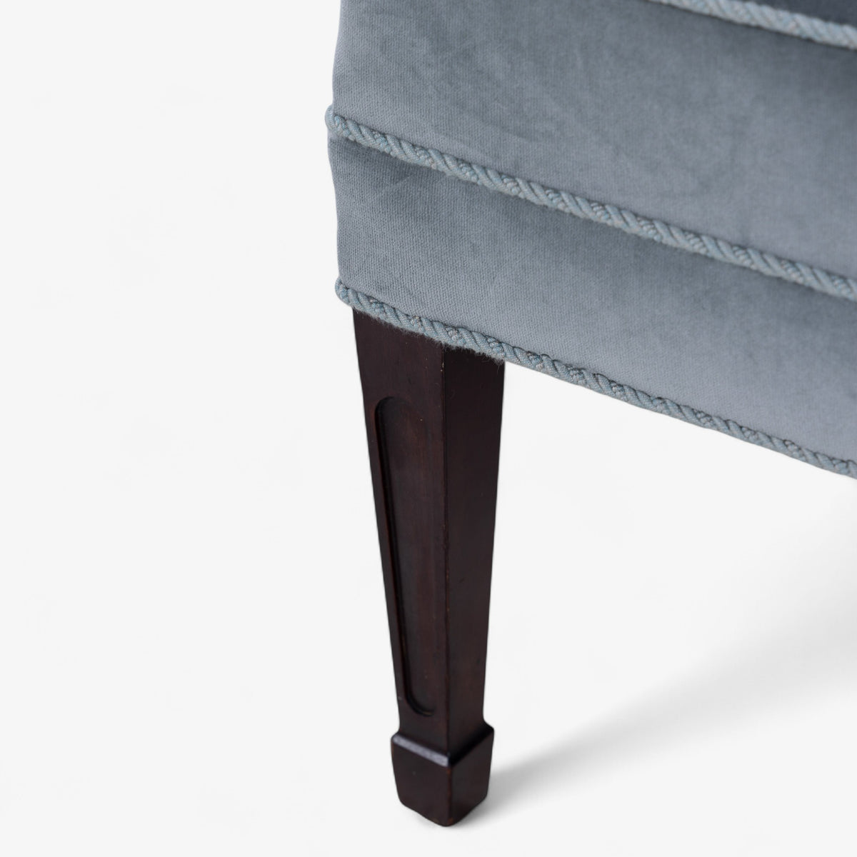 Low-backed easy chair in textile