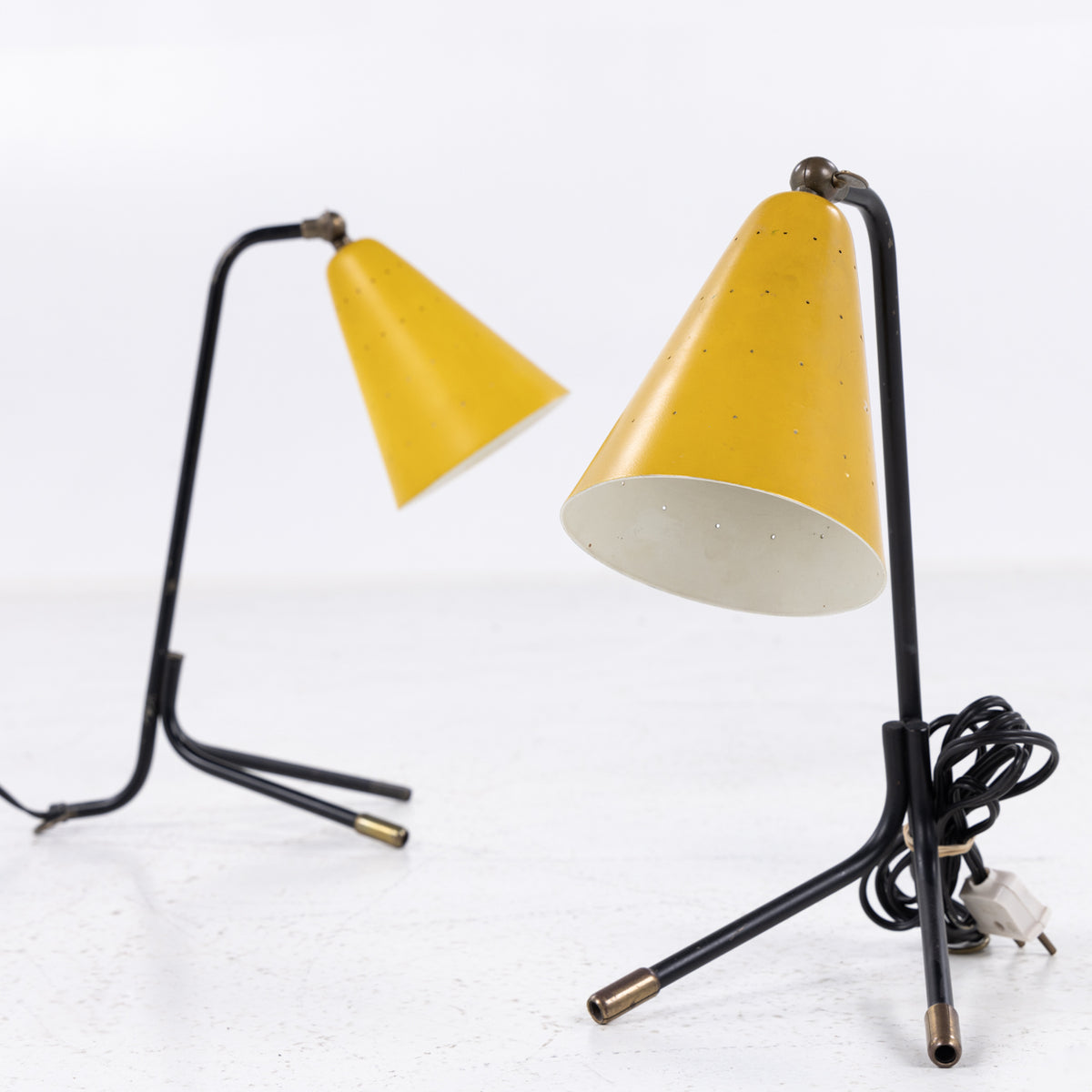 Par bordlamper i metal