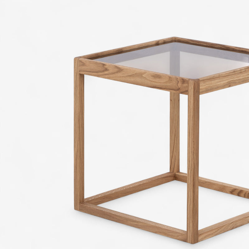 Cube table in oiled oak by Kurt Østervig & Klassik Studio