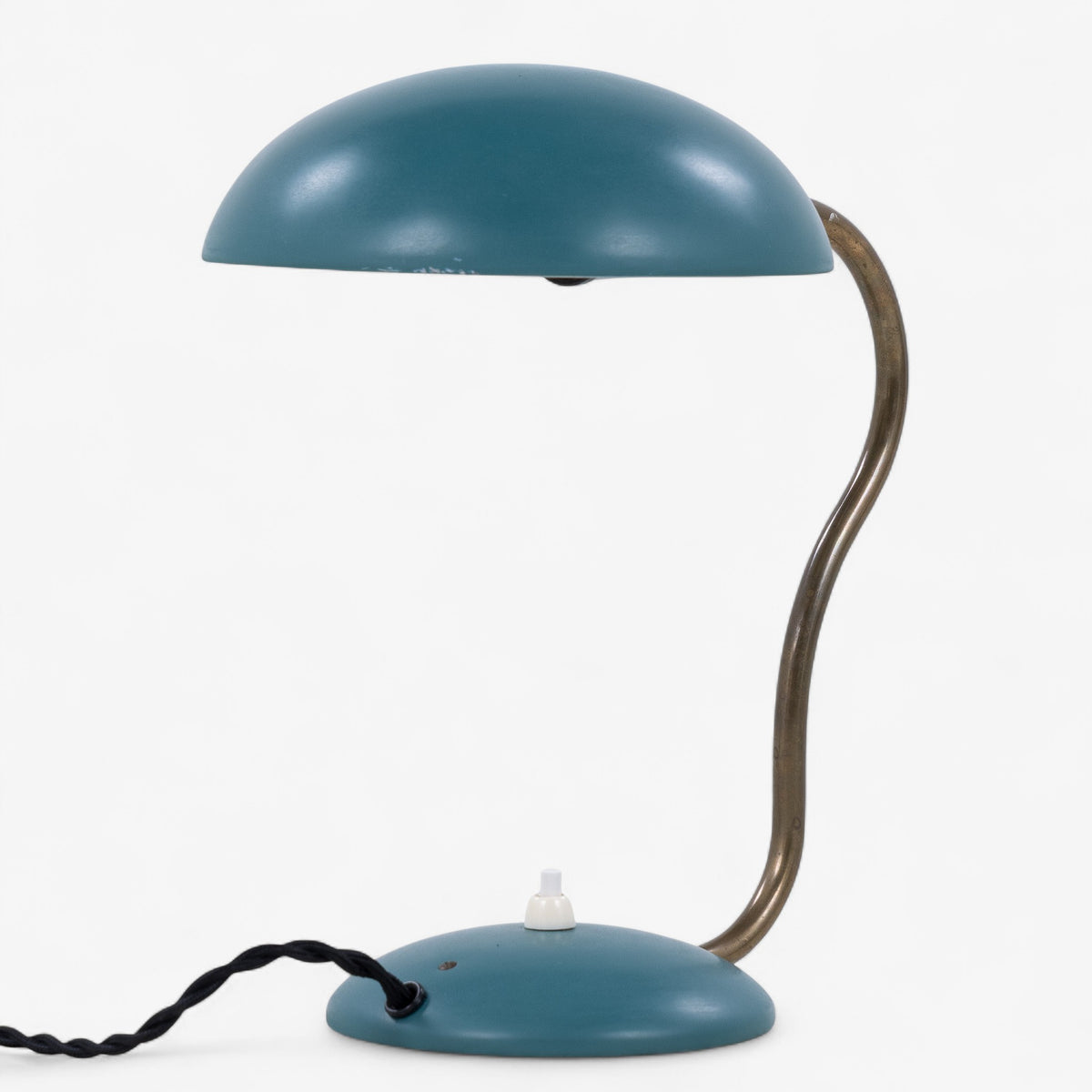 Bordlampe i grønlakeret metal