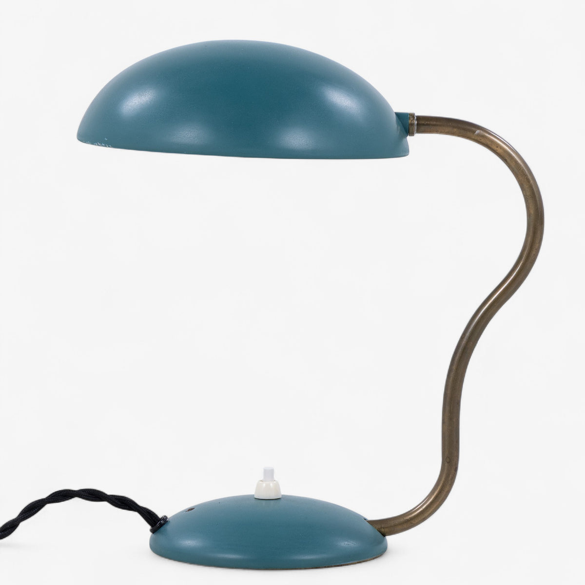 Bordlampe i grønlakeret metal