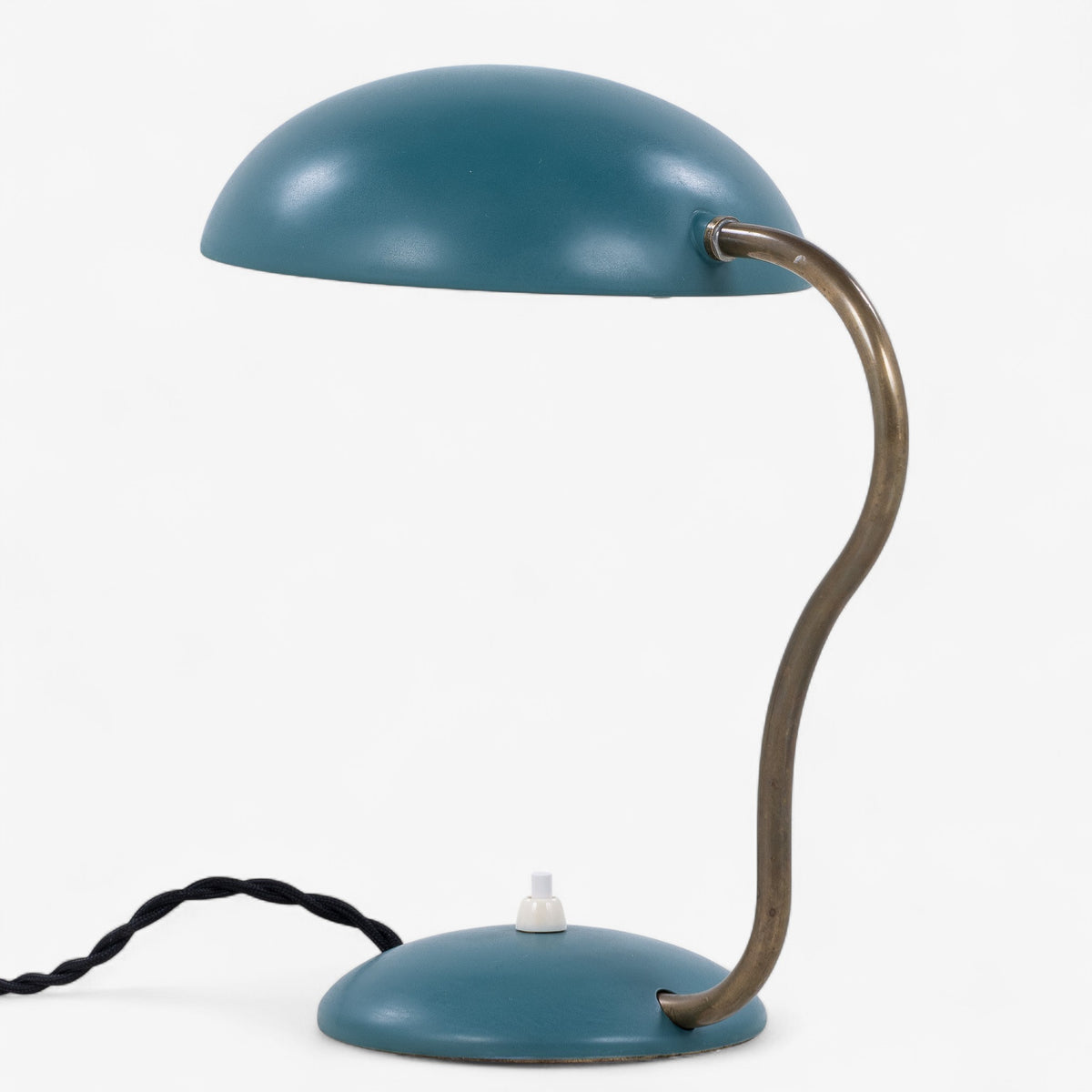 Bordlampe i grønlakeret metal