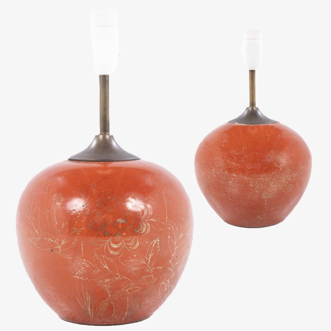 Pair of table lamps in stoneware