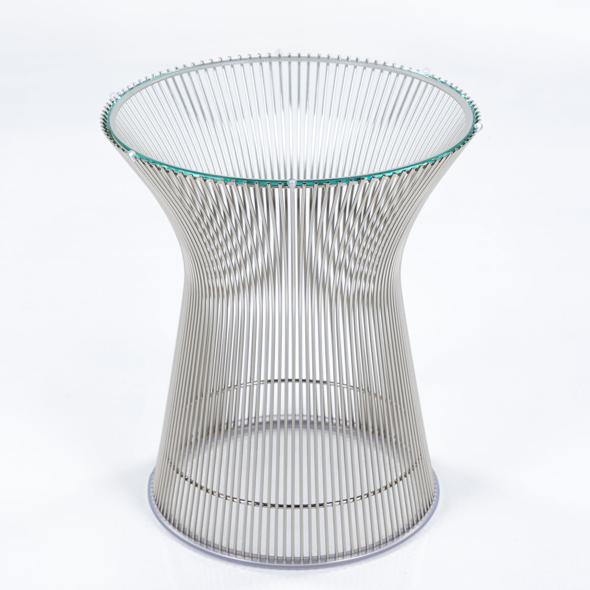 Platner' side table in nickel & glass
