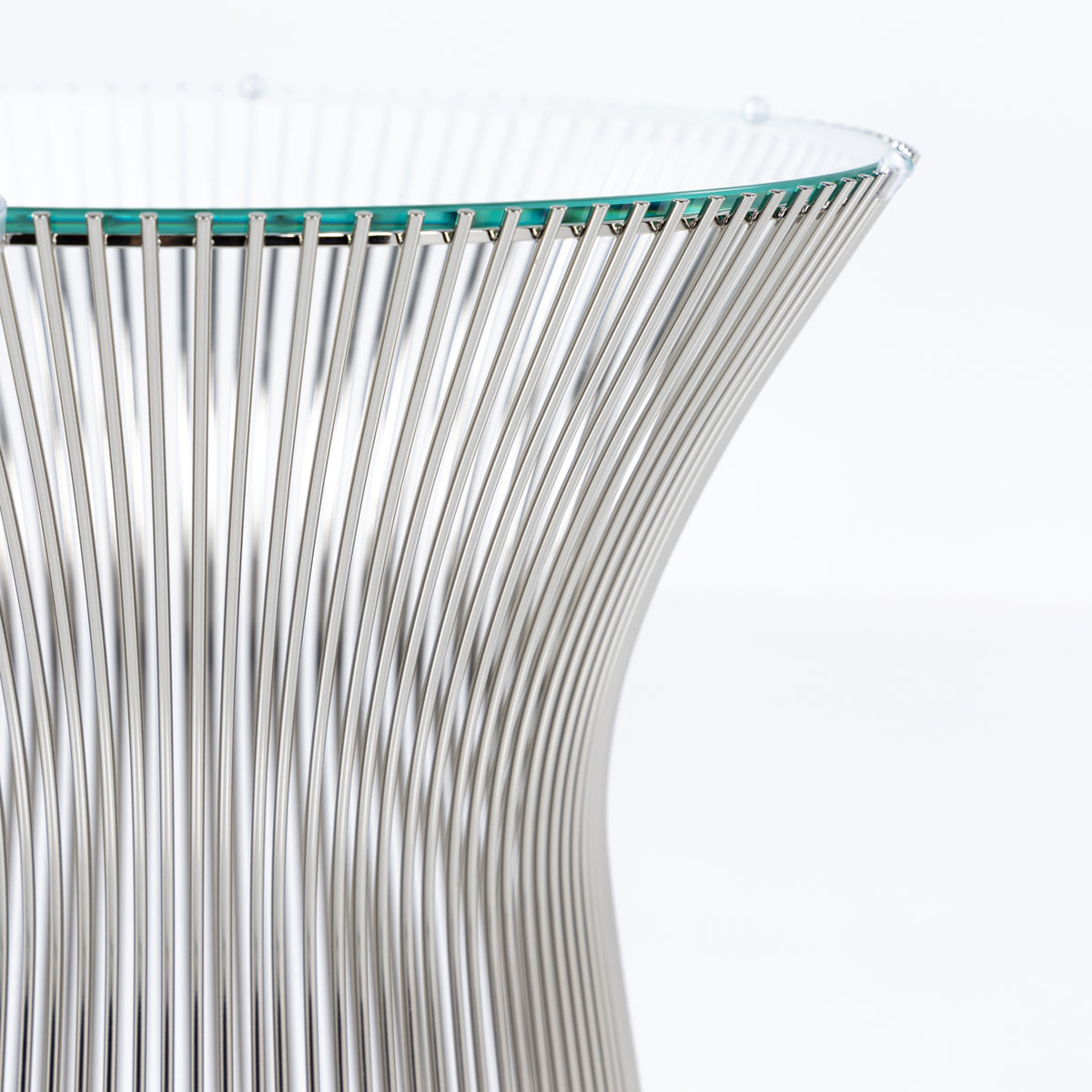Platner' side table in nickel & glass