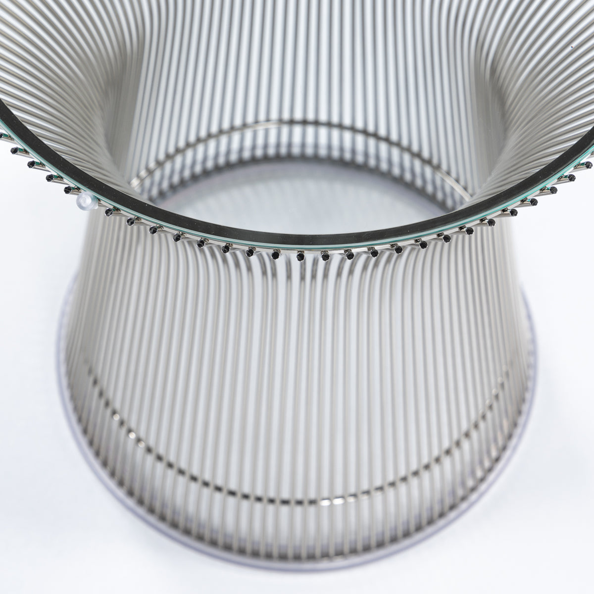 Platner' side table in nickel & glass