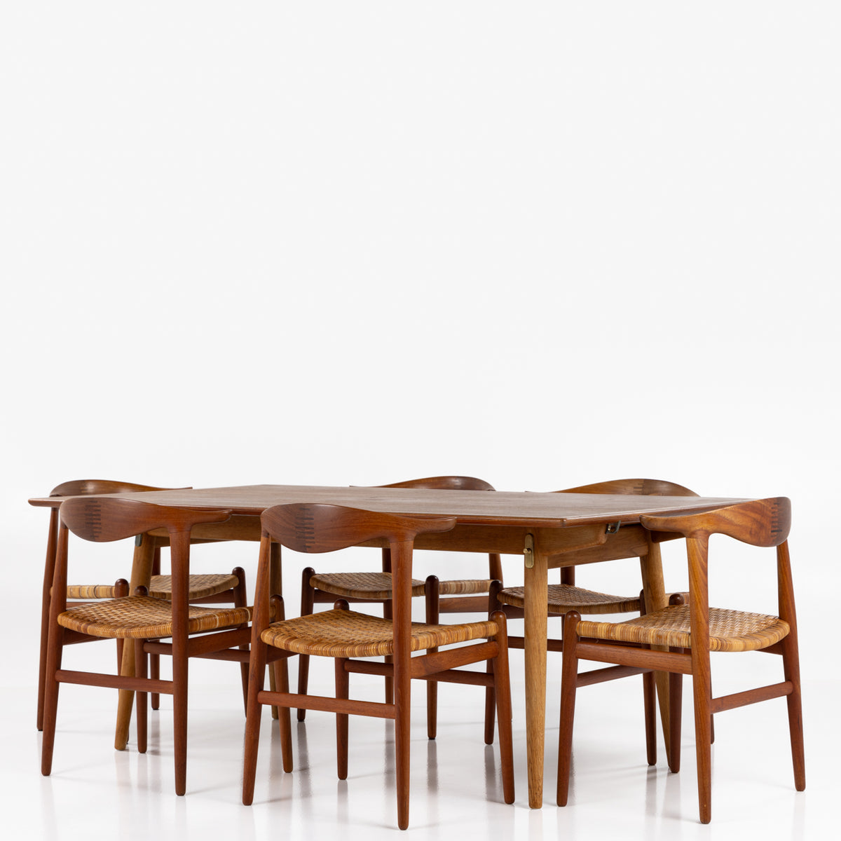 JH 505 - Set of 6 'Cow Horn Chairs' in teak