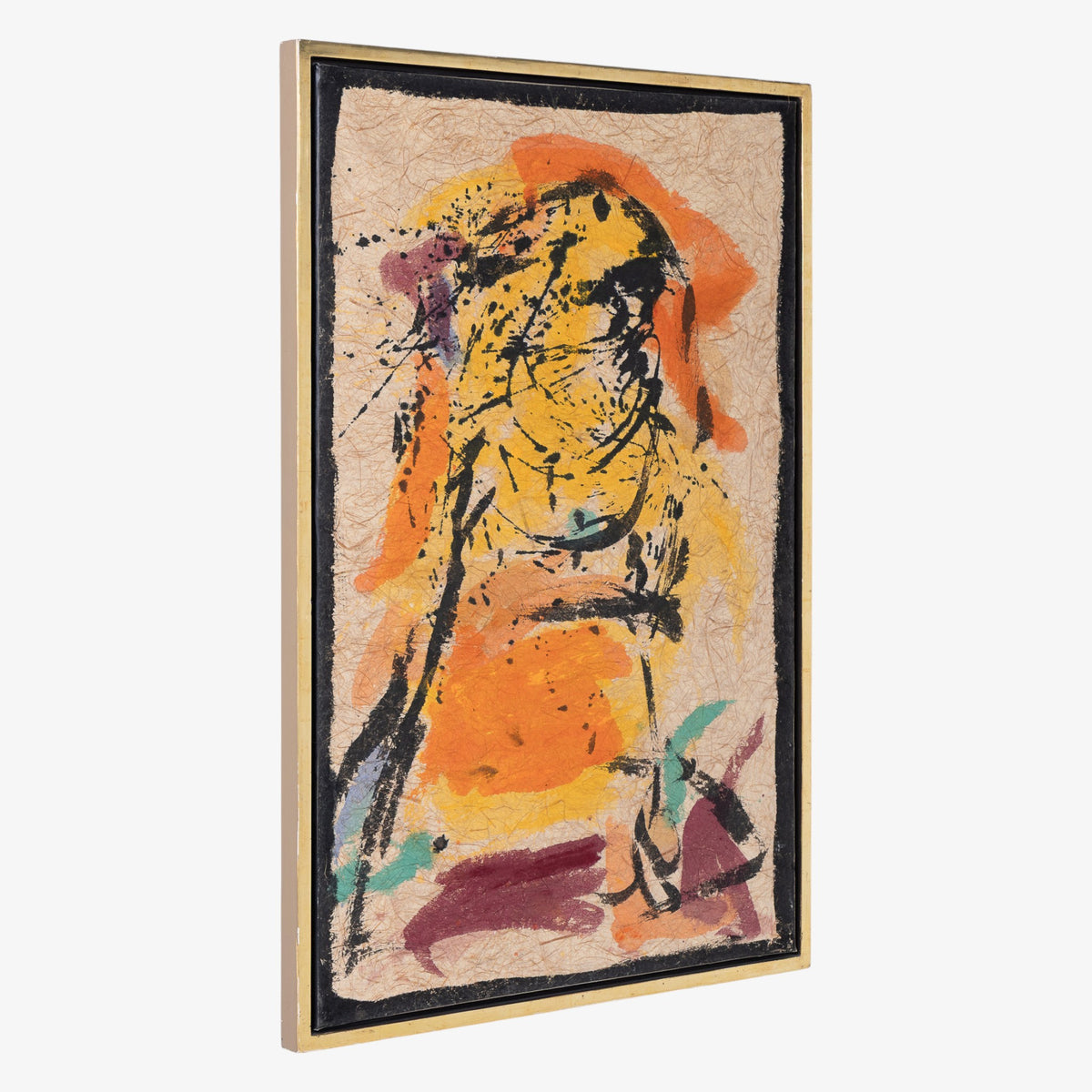 Mixed media i guldramme
