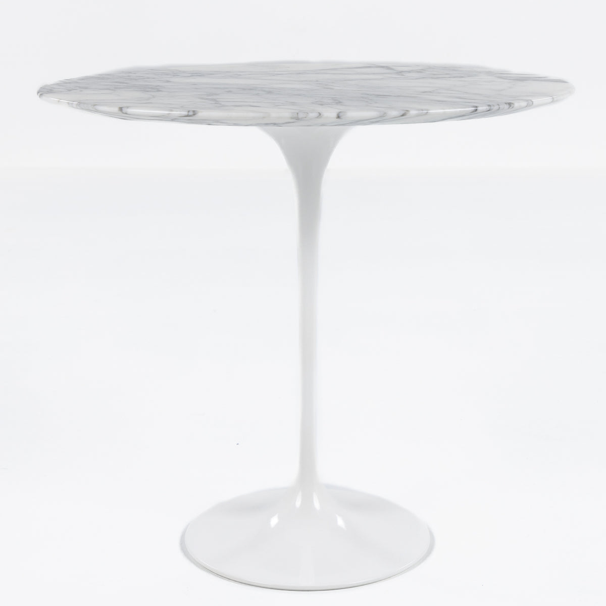 Saarinen Oval side table in white marble