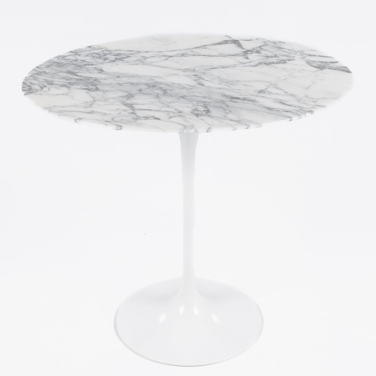 Saarinen Oval side table in white marble