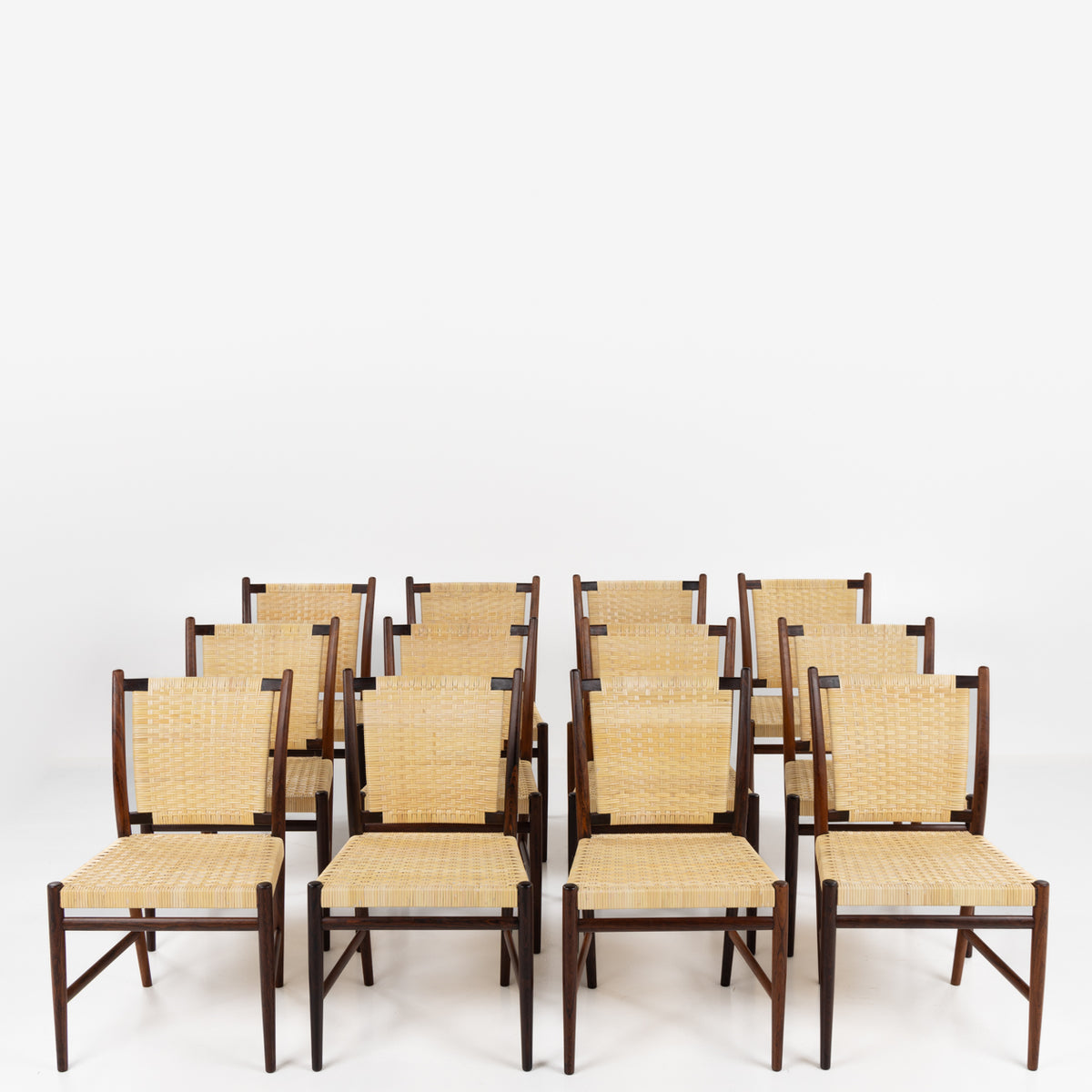 Model A-49 - Set of 12 rosewood dining chairs