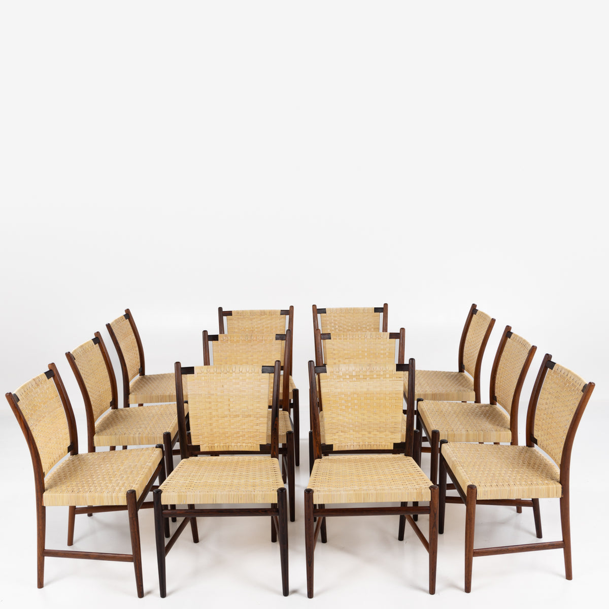 Model A-49 - Set of 12 rosewood dining chairs