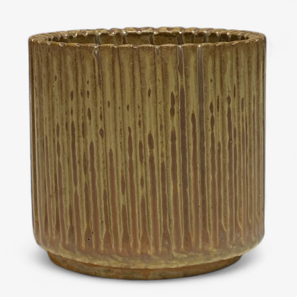 Fluted jar in stoneware