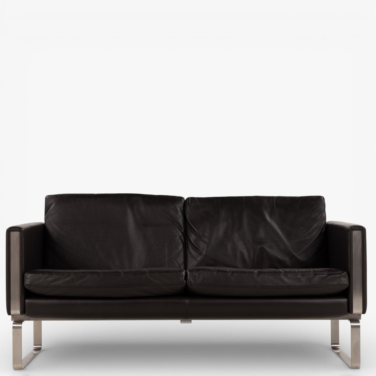 CH 102 - 2-seater sofa in dark brown leather