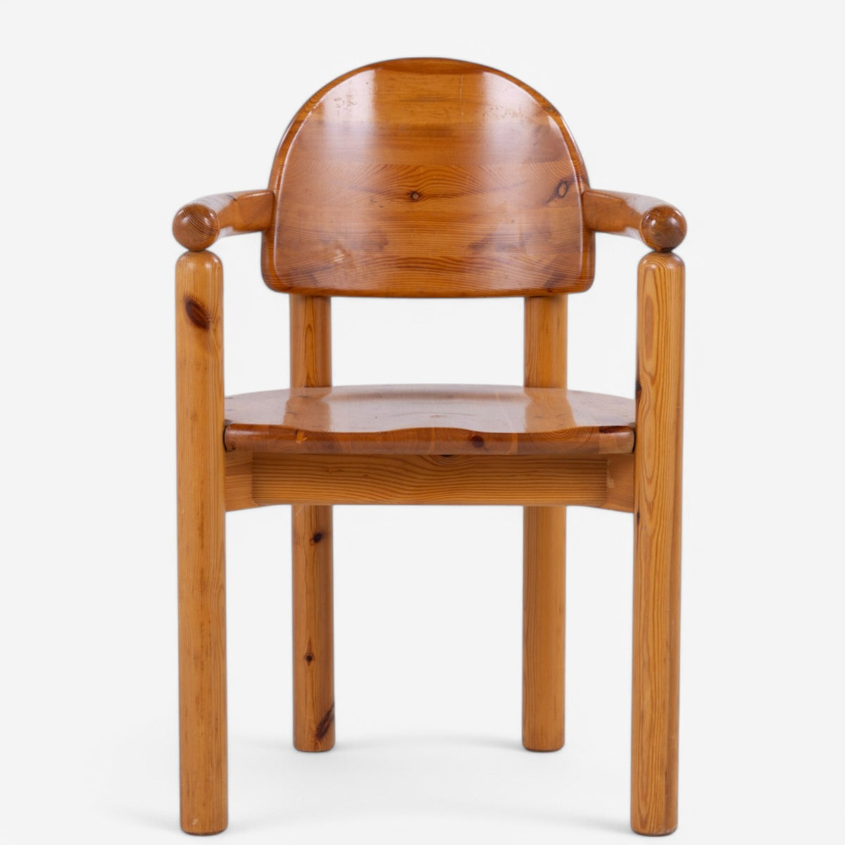 Set of 4 pine dining chairs