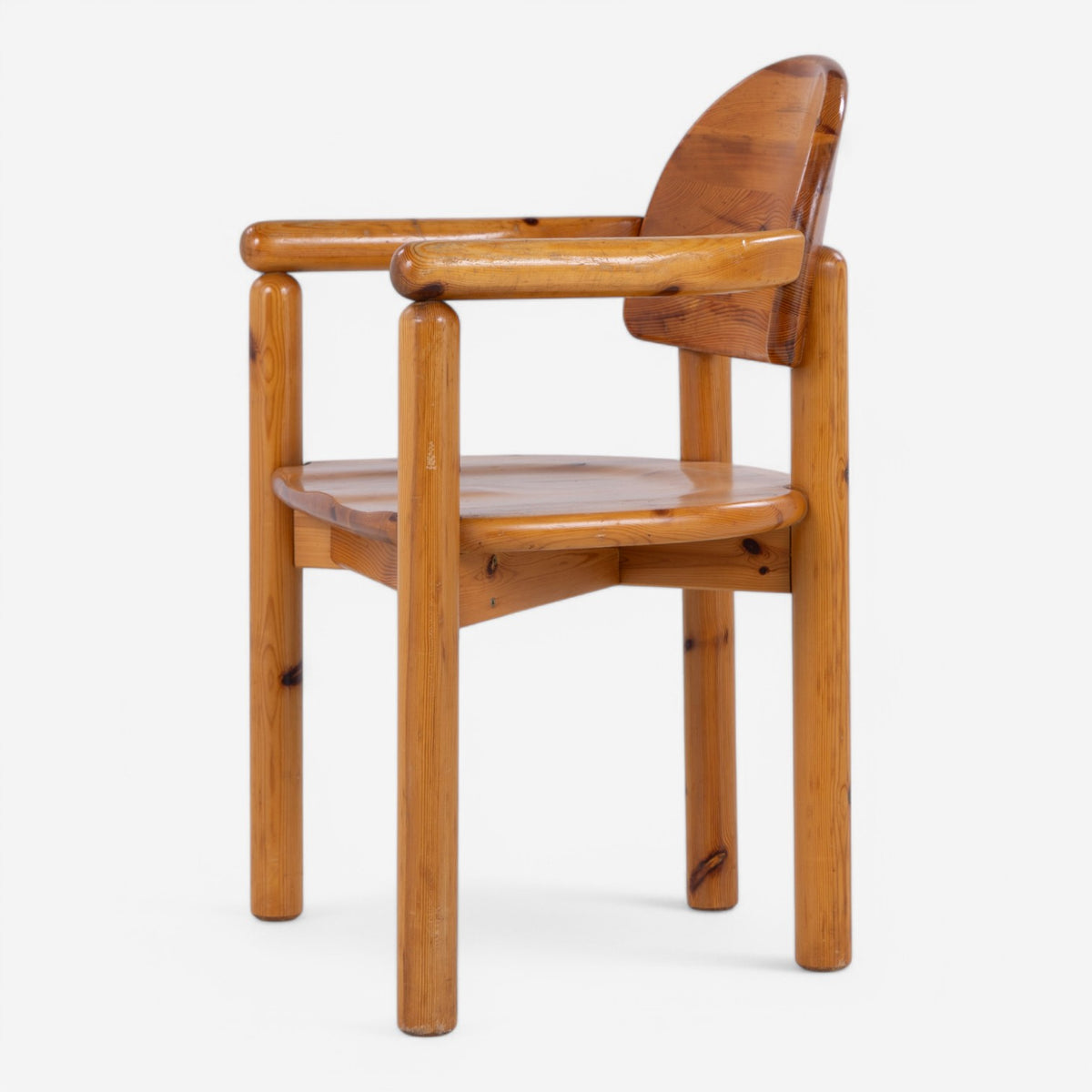 Set of 4 pine dining chairs