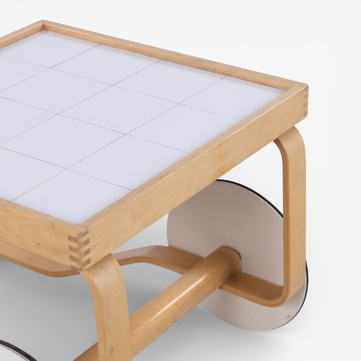 Serving trolley in birch