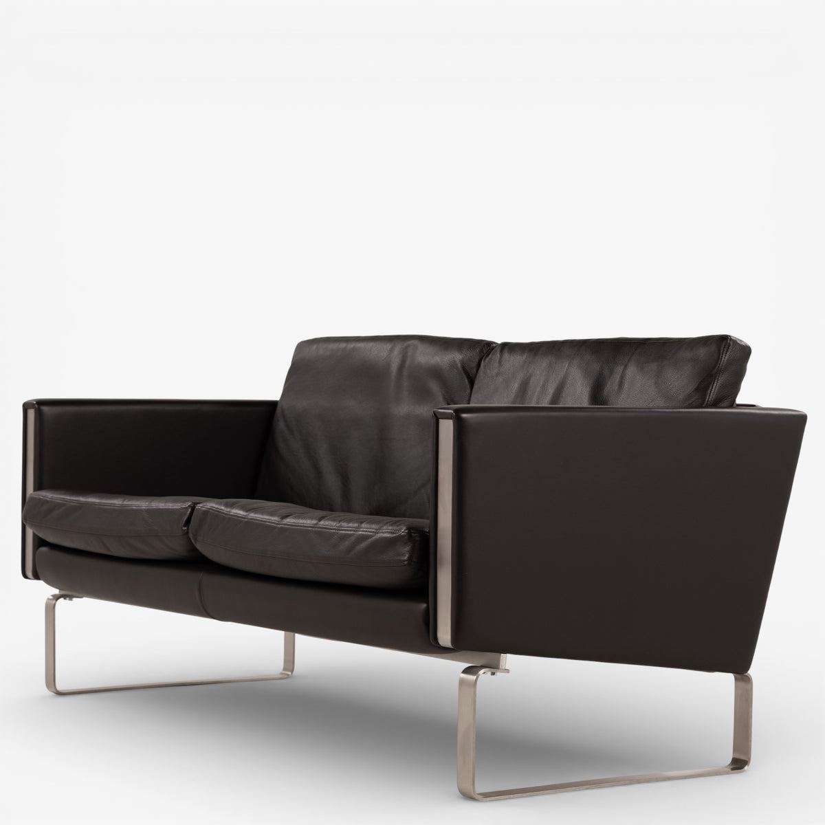 CH 102 - 2-seater sofa in dark brown leather