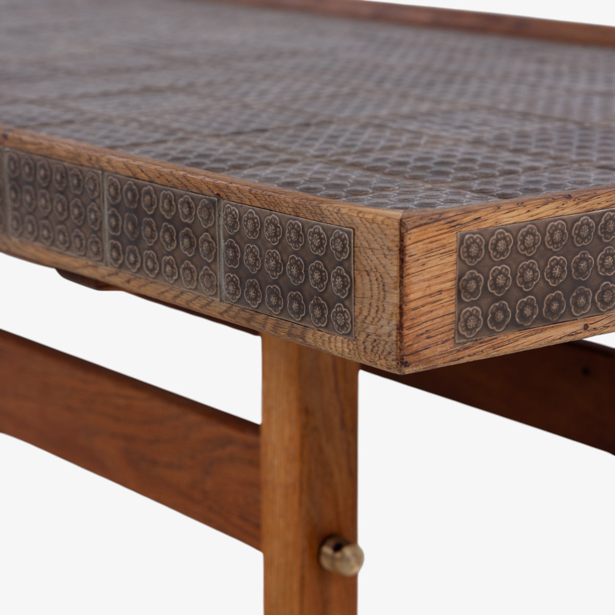 Coffee table in patinated oak