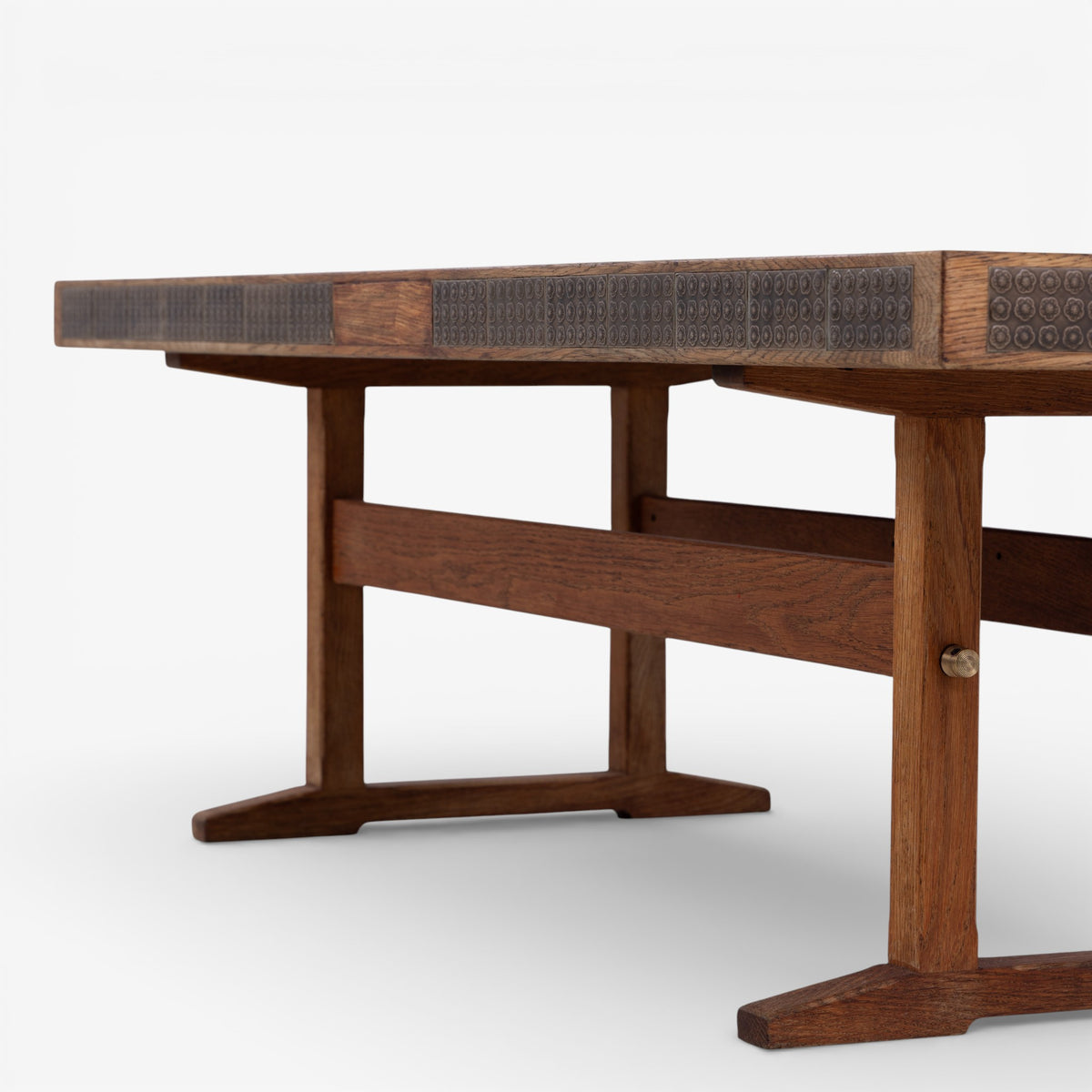 Coffee table in patinated oak