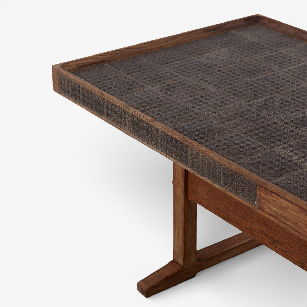Coffee table in patinated oak